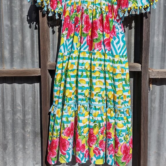 NEW Antica Sartoria - Giacomo Beaded Floral Maxi Dress Tassels Embroidered OS - Picture 6 of 11